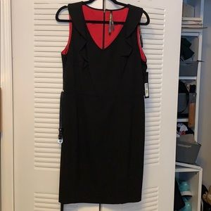 Black dress with ruffle detail